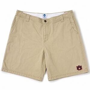 Auburn Tigers NCAA Khaki Chino Shorts Men's XL 40-42 Embroidered Logo Cotton